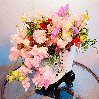 花のある風景/花のある暮らし/花瓶/フラワーべース/イケアの花瓶...などのインテリア実例 - 2019-04-24 07:15:16
