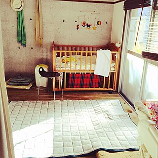 ベッド周り/DIY/レトロ/ウッドブラインド/床DIY...などのインテリア実例 - 2016-01-13 11:28:11