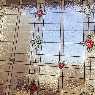 ベッド周り/ステンドグラスの窓/ウォールステッカー/ナチュラル/DIY...などのインテリア実例 - 2017-01-22 02:16:50