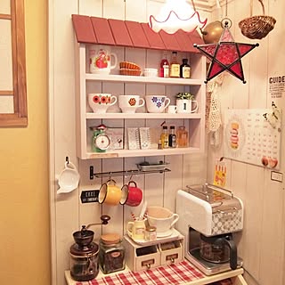 キッチン/カフェコーナー/コーヒーミル/飾り棚DIY/壁DIY...などのインテリア実例 - 2016-02-29 18:19:24