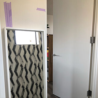 玄関/入り口/アクセントクロス/IKEAの鏡のインテリア実例 - 2018-05-22 06:11:27