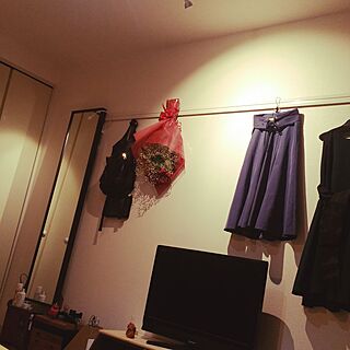 壁/天井/1K/IKEA/フック/花のインテリア実例 - 2017-06-07 00:10:03