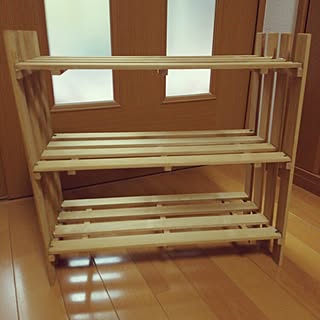 棚/とりあえず完成/すのこDIY/すのこ棚/はじめてのDIY棚...などのインテリア実例 - 2015-06-15 00:33:37