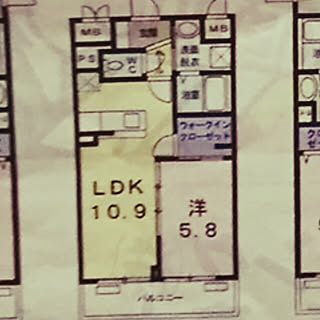 部屋全体/大東建託 賃貸/間取り図/1LDK 2人暮らしのインテリア実例 - 2018-01-03 13:43:45