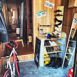 玄関/入り口/自転車/工具箱/OSB合板/一軒家...などのインテリア実例 - 2017-03-17 14:48:43