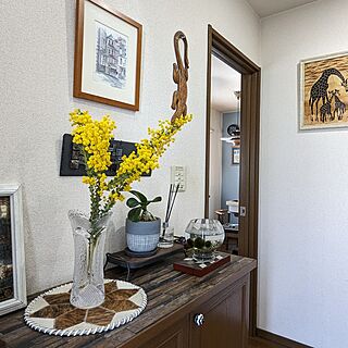 玄関/入り口/ミモザ/切り花のインテリア実例 - 2024-04-10 14:03:02