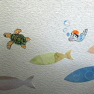 お魚ステッカー/リビングの壁/壁/天井のインテリア実例 - 2017-05-14 18:24:46