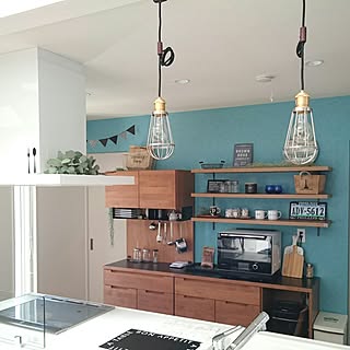 Ikea ティファニーブルーの壁紙のインテリア実例 Roomclip ルームクリップ