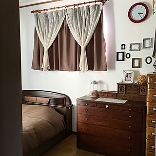 ベッド周り/寝室/模様替え/茶色が好き/寝室は落ち着いた雰囲気にしますのインテリア実例 - 2016-06-03 08:04:41