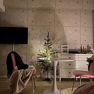 コンクリート風壁紙/クリスマス/一人暮らし/クリスマスツリー/IKEA...などのインテリア実例 - 2022-11-05 22:58:24