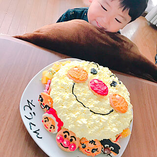 キッチン/お誕生日おめでとう♡/祝3歳！/お誕生日ケーキのインテリア実例 - 2017-12-15 20:31:10