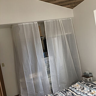 ベッド周り/曲がるカーテンレール/DIY/IKEAのインテリア実例 - 2019-04-27 00:01:11