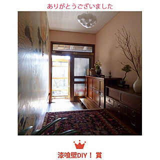 玄関/入り口/漆喰壁DIY/漆喰DIY/壁紙屋本舗/漆喰壁...などのインテリア実例 - 2018-06-29 23:49:08