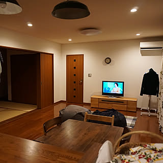 部屋全体/中古住宅/テレビボード/堀田木工/キッチンからの眺め...などのインテリア実例 - 2019-02-11 07:46:37