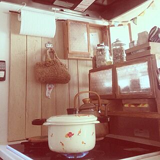 キッチン/鍋/古い物/コンロ周り/ご飯♪...などのインテリア実例 - 2013-10-27 22:13:30