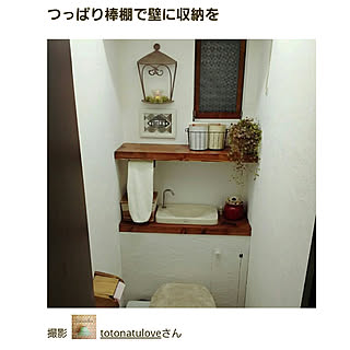 バス/トイレ/賃貸トイレDIY/トイレタンクレス風/つっぱり棒で棚/コメントお気遣いなく♡のインテリア実例 - 2017-12-28 22:21:25