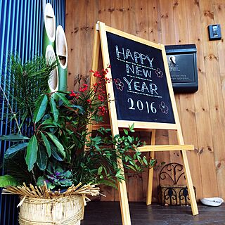 玄関/入り口/門松DIY/植物/IKEA 黒板/BESSの家のインテリア実例 - 2016-02-10 11:15:17