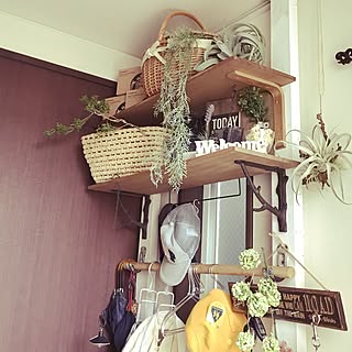 棚/いなざうるす屋さん/フェイクグリーン/籠/DIY...などのインテリア実例 - 2017-04-15 13:46:48