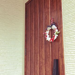玄関/入り口/クリスマスリース♡/ハンドメイドのインテリア実例 - 2016-12-19 14:35:01
