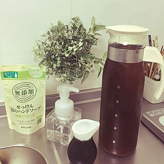 ハンドソープ/無印良品/泡ででるディスペンサー/麦茶ポット/醤油差し...などのインテリア実例 - 2019-07-07 19:29:30