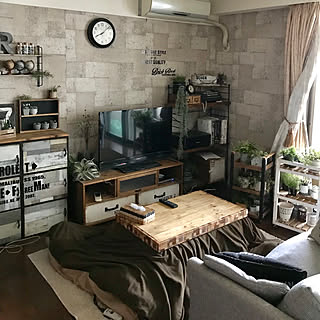 ブロック風壁紙のインテリア実例 Roomclip ルームクリップ