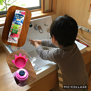 ピアラ 洗面台/洗面台/おててポン/子供の手洗い/コロナ対策...などのインテリア実例 - 2020-05-02 16:33:34