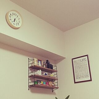 壁/天井/RIKI Clock/ベンガルゴムの木/HOLSTEE社/ストリングシェルフのインテリア実例 - 2015-06-21 18:23:13