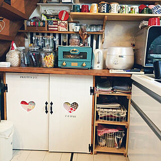 キッチン/カウンタ下食器棚DIY/ﾊﾟﾂﾁﾜｰｸ/食器棚DIY/ペンキ塗りましたのインテリア実例 - 2020-02-18 09:41:13