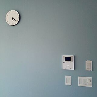 時計/アクセントクロス/ブルーグレーの壁/シンプル/壁/天井のインテリア実例 - 2017-05-18 08:39:00