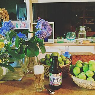 キッチン/紫陽花/季節のテーブル/おつかれさまでした(´◡`๑)/ビール...などのインテリア実例 - 2017-06-23 00:09:14