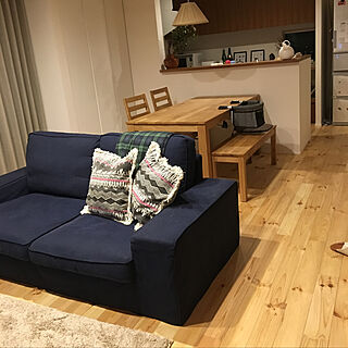部屋全体/無垢の床/IKEAのソファー/ダイニングテーブル/漆喰壁...などのインテリア実例 - 2018-03-07 20:42:04