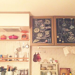 キッチン/黒板/DIY/調味料棚/調味料棚DIY...などのインテリア実例 - 2014-10-21 21:49:07