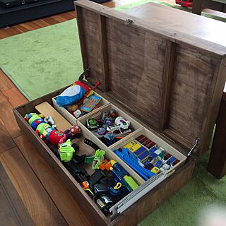 リビング/DIY/おもちゃ/手作り/おもちゃ箱DIY...などのインテリア実例 - 2017-06-24 08:18:51