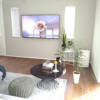 部屋全体/SONY BRAVIA 65インチ/LIXIL窓/観葉植物/ホワイトブラインド...などのインテリア実例 - 2022-02-05 09:34:03