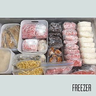 お肉冷凍保存/ご飯冷凍/四角い冷凍/小分け冷凍/お肉冷蔵やめました...などのインテリア実例 - 2021-05-30 22:46:40