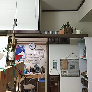 壁/天井/ゼリーカップ リメイク/足場板の棚/観葉植物/セリアのインテリア実例 - 2015-10-09 19:51:01