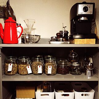 棚/焙煎/エスプレッソマシーン/コーヒーが大好き/コーヒー道具...などのインテリア実例 - 2015-07-25 19:50:50