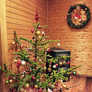 リビング/ペレットストーブ/クリスマスツリー/IKEA/クリスマスディスプレイのインテリア実例 - 2016-12-01 17:41:26