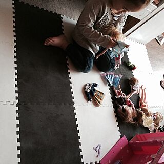 壁/天井/床/ジョイントマット/モノトーン/子供部屋のインテリア実例 - 2014-04-09 13:12:41