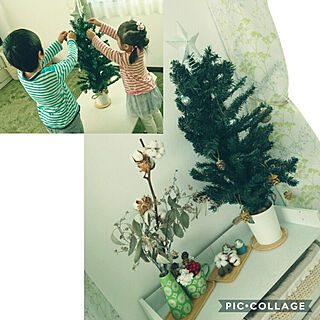 リビング/クリスマス/こどもたちと飾り付け/クリスマスツリー/クリスマスツリー90cm...などのインテリア実例 - 2020-11-07 13:48:50