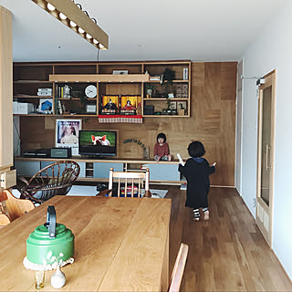 部屋全体/暮らしの一コマ/無垢テーブル/無垢/戸建リノベーション...などのインテリア実例 - 2018-03-18 15:43:34