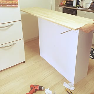 キッチン/カラーボックス DIY/ニトリ/キッチンカウンターDIY/DIYのインテリア実例 - 2015-08-12 15:20:29