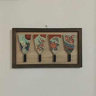 トールペイント枠付き壁掛け絵画 玄関に ハンドメイド 染まる
