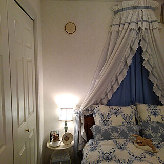 ベッド周り/寝室/ブルーのインテリア/うさぎ好き/お姫様ベッド...などのインテリア実例 - 2020-12-18 23:36:22