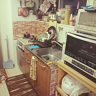 キッチン/DAISO セリア ニトリ/kitchen kitchen/マスキングテ－プのインテリア実例 - 2016-08-23 22:21:11