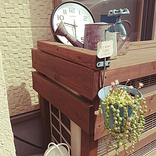 玄関/入り口/DIY/室外機カバー/時計のインテリア実例 - 2017-05-30 09:17:13