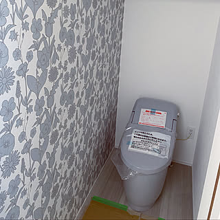 壁紙/LIXILトイレ/ブルーグレーのトイレ/バス/トイレのインテリア実例 - 2022-04-19 18:20:44
