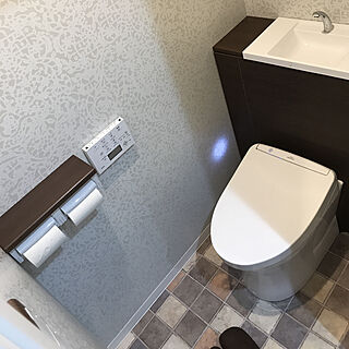 バス/トイレ/狭いトイレは写真撮るのが難しい…/サンゲツクッションフロア/サンゲツ壁紙/TOTOアプリコットのインテリア実例 - 2018-02-23 08:40:23