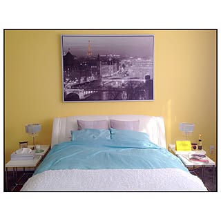 ベッド周り/黄色の壁/ベッドカバー/ベッド/IKEA...などのインテリア実例 - 2015-03-04 15:04:41