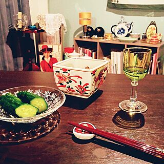 机/飲んでます笑/昭和レトロ/ガラス好き/ちょっと古い日本の食器...などのインテリア実例 - 2023-04-09 20:31:52